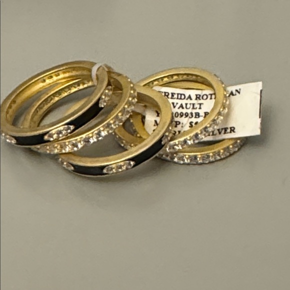 Freida Rothman Jewelry - NWT Freida Rothman set of 5 rings size 8.